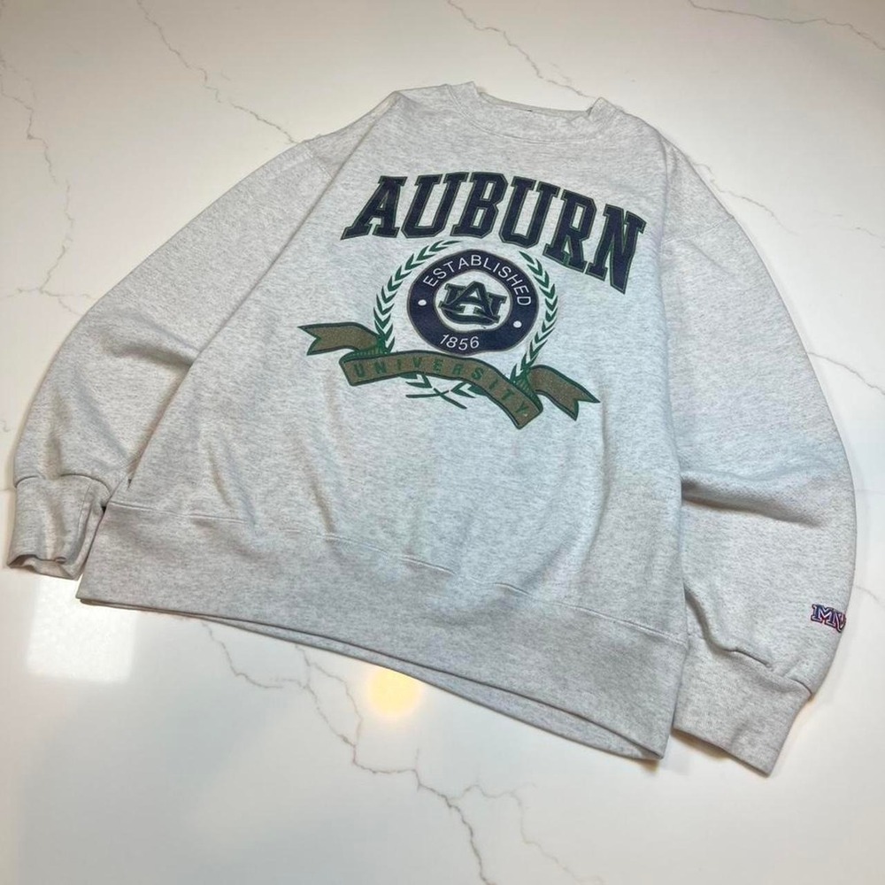 MV Sport Sweatshirt Mens XL Auburn University Heather Gray Vintage Crewneck